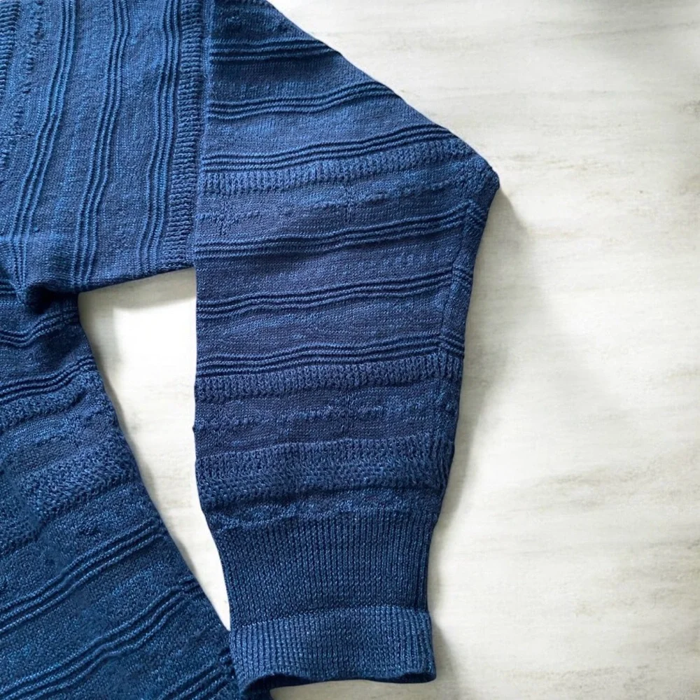 Ralph Lauren Men's Navy Crewneck Cableknit Sweater - Picture 2 of 4